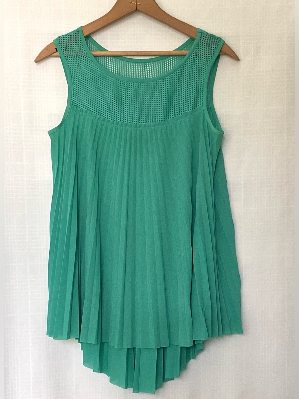 Tracy Reese teal pleated Tank Top